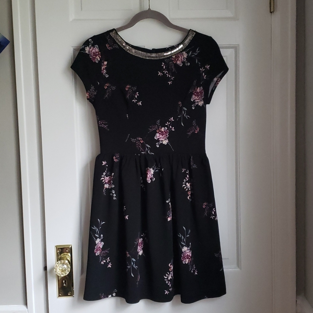 Black floral dress
